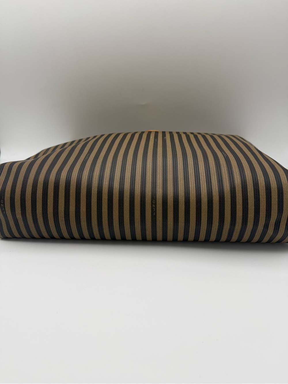 Vintage Fendi Pequin Striped Canvas Leather pouch - Picture 4 of 9